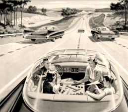 What the driverless car used to look like, back in the 1957. Image via Paleofuture.