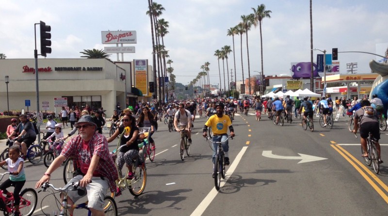 Metro will continue its popular open streets grants. Photo of 2015 CicLAvia on Ventura Boulevard - by Joe Linton/Streetsblog L.A.
