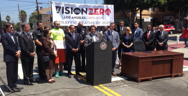 L.A. traffic deaths have increased since the mayor's 2015 Vision Zero directive. Photo: Joe Linton/Streetsblog L.A.