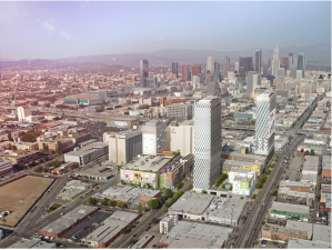 The massive billion-plus-dollar luxury housing and hotel project The Reef has planned for the corner of Washington and Broadway has the potential to anchor a major transformation of Historic South Central Los Angeles. Source: The Reef