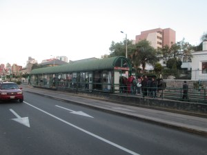 A median bus station in Quito, Ecuador. Photo: Ken Smith/Urban Milwaukee