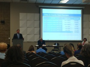 Darrell Johnson, Orange County Transportation Authority CEO, speaks at October's 2016 Orange County Active Transportation Forum. Photo by Kristopher Fortin