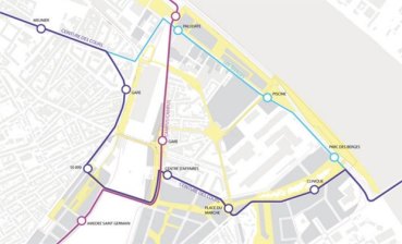 The plan for local transit lines connecting to the new Bordeaux Saint Jean Belcie HSR station. Map: Bordeaux Euratlantique