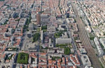 The Part-Dieu high-speed rail station and surrounding district in Lyon, France. Photo: Jacques Leone/German Marshall Fund