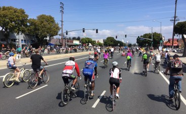 The immensely popular CicLAvia open streets festival opened streets yesterday from Culver City  to Venice. Photos by Joe Linton