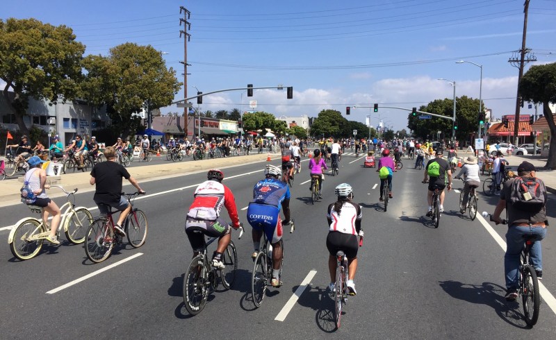 The immensely popular CicLAvia open streets festival opened streets yesterday from Culver City to Venice. Photos by Joe Linton