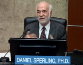 UC Davis Professor Dan Sperling called for convening a wide range of stakeholders in a discussion of funding priorities so that California's climate change goals are not ignored. Image: Screengrab from Cal-SPAN