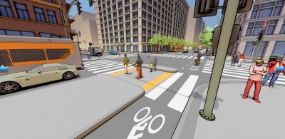 Visualization of new protected bike lanes planned for Spring and Main Streets in DTLA. Images via LADOT mainandspringfwd.com