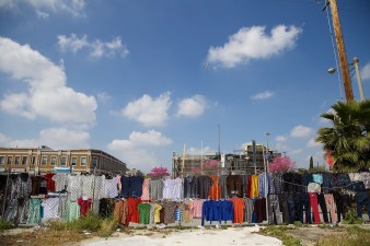 The lots at Manchester and Vermont have held the community hostage to blight for 25 years. Vendors have helped give the property some life. Sahra Sulaiman/Streetsblog L.A.