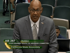 Assemblymember Chris Holden (D-Pasadena) presenting his bill to the Assembly Transportation Committee. Image: Screengrab from CA TV