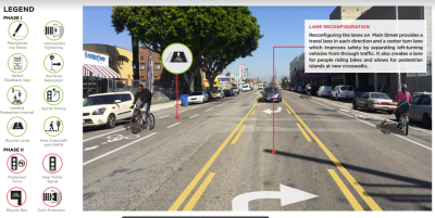 The legend for the maps seen below. Green circles indicate phase 1 improvements. Red circles indicate fixes that require more time and/or design and will be part of phase 2. Source: Vision Zero