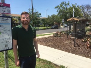 Pastor Caleb Crainer in front of St. Andrew's Lutheran Church. Photo: Damien Newton