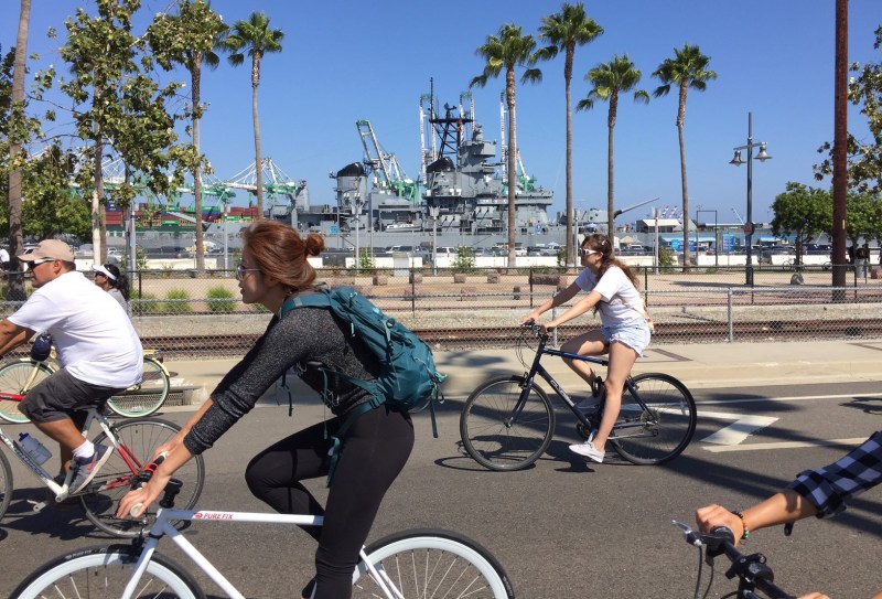 CicLAvia yesterday along San Pedro's waterfront. Photos by Joe Linton/Streetsblog L.A.