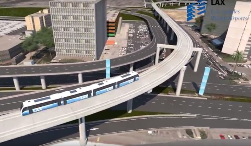 Screen capture from LAX people mover video