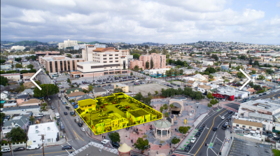 A parcel abutting Mariachi Plaza is up for sale. Image: Loopnet