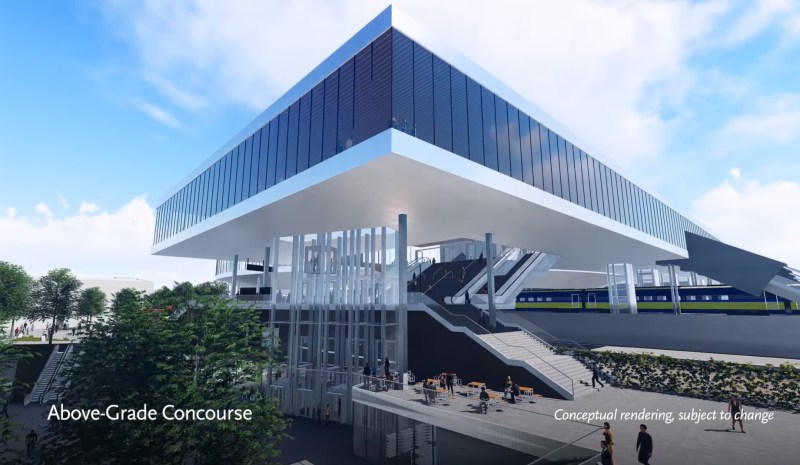 Does the new upgraded Union Station really need to depend on lots of elevators? Capture from Metro LinkUS above grade concourse video