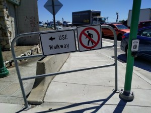 Deeming, apparently, that San Mateo County isn't yet hostile enough to pedestrians, the County Supervisors want to ban texting while walking in a crosswalk. Photo taken in Millbrae by Streetsblog/Rudick