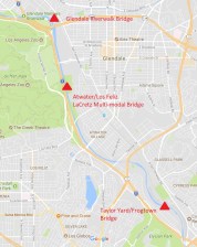 Three L.A. River bike/ped bridges are in various stages of planning and construction.