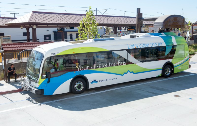 Foothill Transit's new long-range electric bus is now serving riders on Line 280. Photo by Foothill Transit