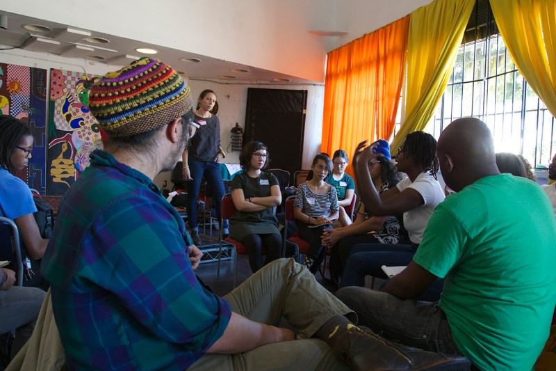 Untokening Co-founder Naomi Doerner listens to a participant during the Policy/Advocacy/Power workshop at the Untokening California convening November 4. Sahra Sulaiman/Streetsblog L.A.