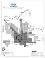 Transform Fresno includes projects in the downtown and southwest parts of the city, which are burdened by low income and bad air quality. Image from Strategic Growth Council staff report