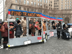 Cleveland transit advocates protesting earlier this month against another fare hike. Photo: Clevelanders for Public Transit