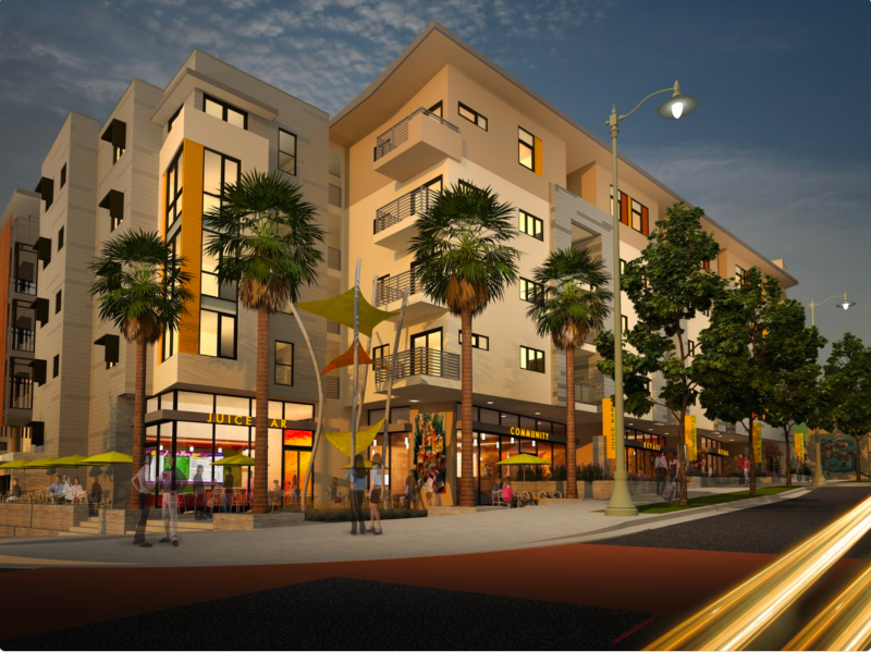 Rendering for the 49-unit housing project proposed for 1st and Lorena. Source: A Community of Friends