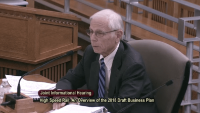 Louis Thompson of the High-Speed Rail Peer Review Group testified at both recent legislative hearings.