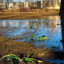 There are as many as 15,000 dockless bikes on the streets of Dallas. It's causing some issues. Photo: LimeBike Sightings/Instagram