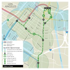 For the West Santa Ana Branch, Metro staff is recommending three two-billion dollar tunnels, and ignoring a higher capacity surface heavy rail alternative. Map via Metro