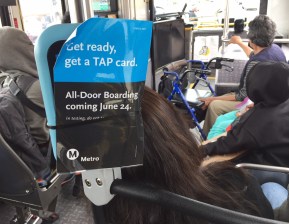 Spotted last week on the Vermont Rapid - all-door boarding on the way. Photo by Joe Linton/Streetsblog L.A.