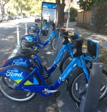 The Bay Area's Ford GoBike bike-share system is now owned by Lyft, which bought Motivate. Does it make sense for miles ridden on bike-share to be counted towards zero emission miles produced by Lyft? Photo: Melanie Curry/Streetsblog