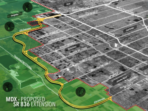 Will Miami-Dade County okay a 13-mile highway through the Everglades? Image: Transit Alliance Miami