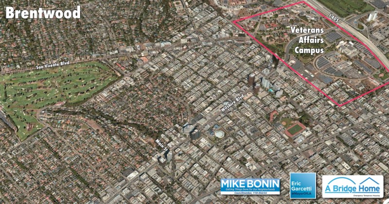 The location for a bridge housing program for the V.A. in West L.A.