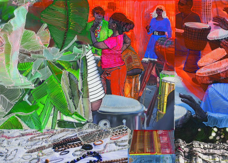 This (in-progress) detail by artist Jaime Scholnick will feature in a larger panel of scenes running along one of the underground walls at the Expo/Crenshaw station. Source: Jaime Scholnick