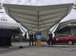 Metro boardmember John Fasana at this morning's Mobility on Demand launch in El Monte. Photo: Joe Linton/Streetsblog L.A.