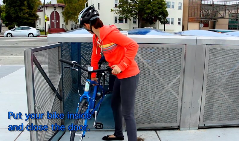 Starting in July, Metro plans to install bike lockers similar to these BikeLink daily rental lockers. Still via BikeLink video