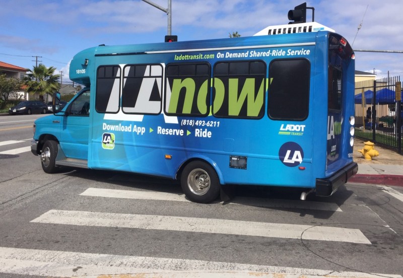 LADOT's LAnow microtransit shuttle is now serving Del Rey, Mar Vista, Palms, and Venice. Photos by Joe Linton/Streetsblog L.A.