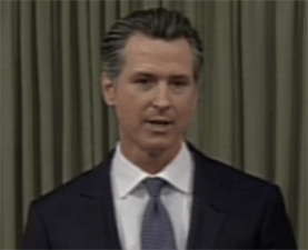 Governor Gavin Newsom in January
