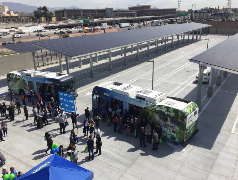 LADOT Transit's new bus facility includes parking for 77 DASH buses. All photos by Joe Linton