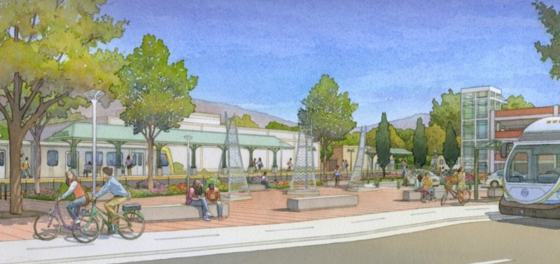 Rendering of the planned La Verne Gold Line Station - via Construction Authority