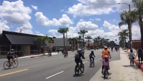 The scene along Main Street in Alhambra during the 626 Golden Streets Mission to Mission event on May 19, 2019. Joe Linton/Streetsblog L.A.