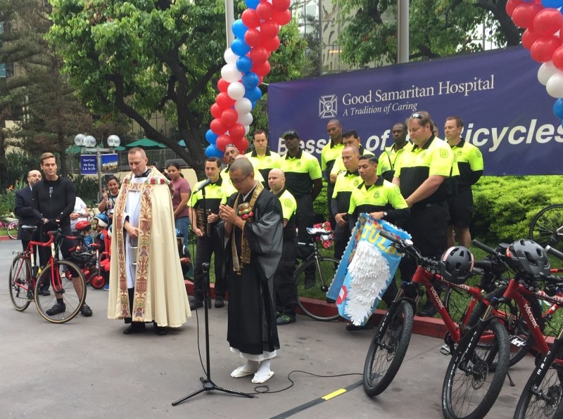 This morning's Blessing of the Bicycles. All photos: Joe Linton/Streetsblog L.A.