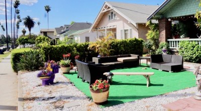 The front yard is a key social space in many Latino neighborhoods. Photos: James Rojas