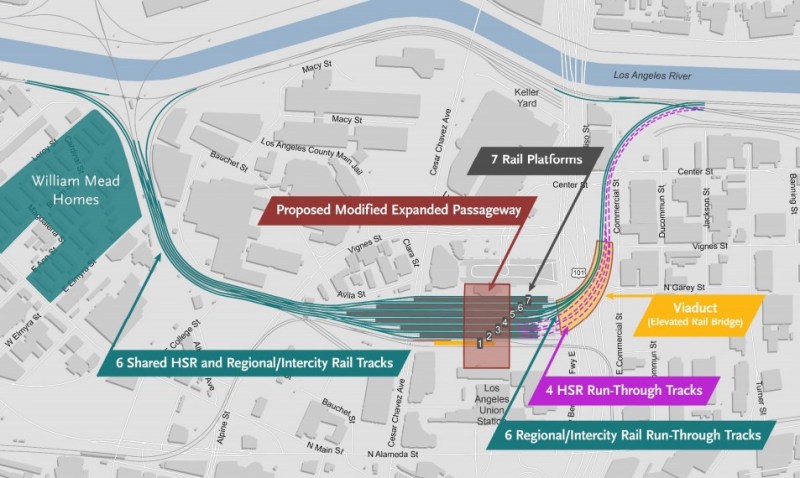 Metro's final concept for Link US Union Station run-through tracks. Map via Metro
