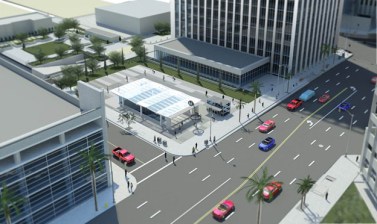 Rendering of future Wilshire/Rodeo Purple Line station in Beverly Hills - via Metro