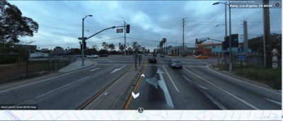 The 10 Freeway offramp at Overland Avenue - image via Bing maps