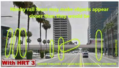 According to this SOHA rendering, aerial rail is so intrusive that it blocks views of objects located between it and the viewer.