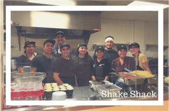 Employees from the Shake Shack volunteer with Asencia's guest chef program. Image via Asenciaca.org