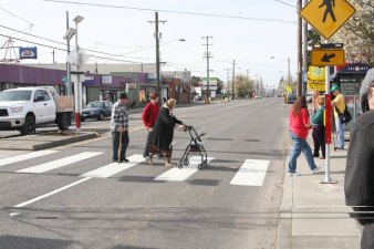 Portland transportation officials are adding pedestrian barriers to some intersections and restricting their mobility instead of slowing speeding motorists.